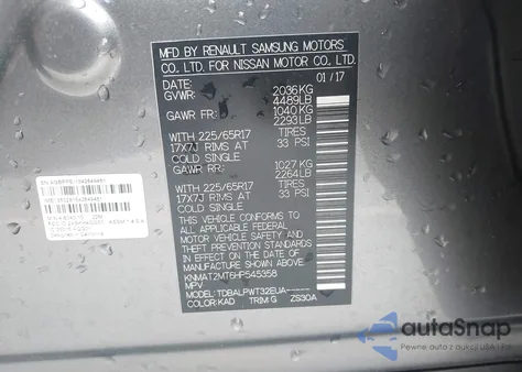 2017 Nissan Rogue S from USA, damaged, VIN KNMAT2MT6HP545358